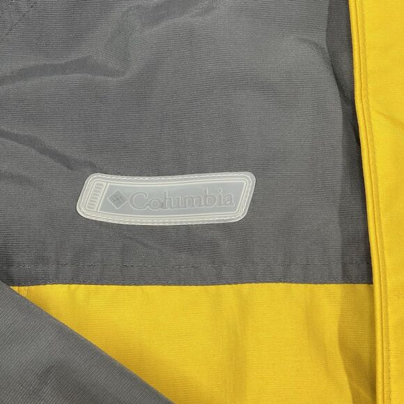 Columbia Jacket Mens Large Yellow Gray Colorblock Interchange Ski Snowboard Hood - Picture 3 of 14